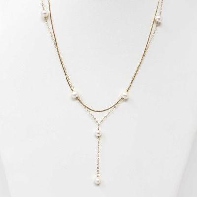 #667 • 2 14k Gold Necklaces, 5.7g