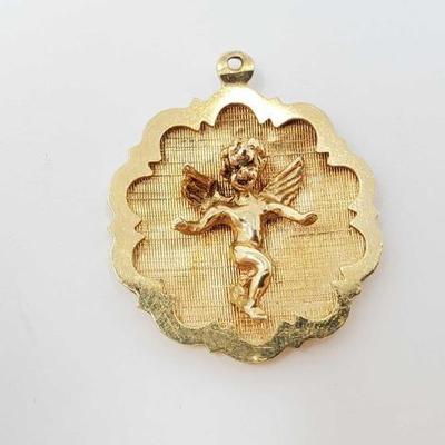 #707 • 14k Gold Angel Pendant, 4.2g