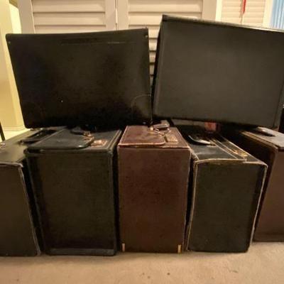 #14504 • 7 Vintage Leather Briefcases