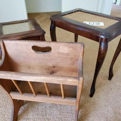 #12632 • 2 Wooden Tables and Wooden Magazine Table
