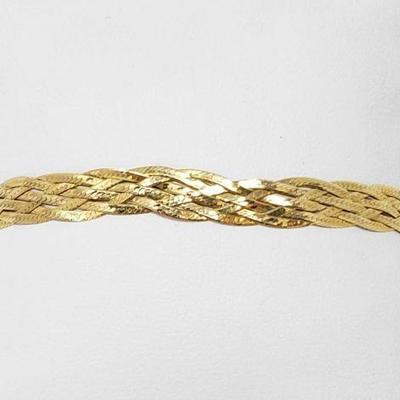 #556 â€¢ 14k Gold Woven Bracelet, 4.5g
