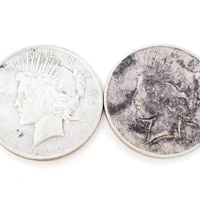 #234 â€¢ 2 1922-D Silver Peace Dollars
