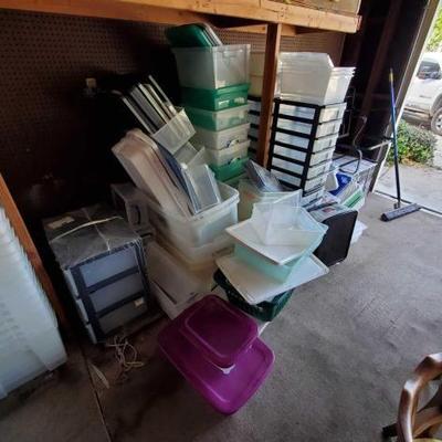 #2900 • One New Plastic Chest, Assorted Plastic Toets and plastic Chests