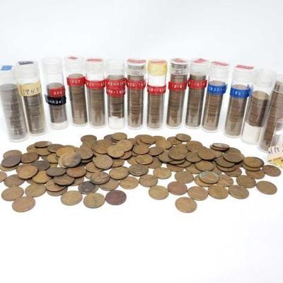 #362 â€¢ Approx 578 Wheat Pennies, 79 Steel Pennies, And 70 Indian Head Pennies
