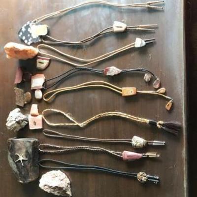 #2410 â€¢ Bolo tie and rock collection
