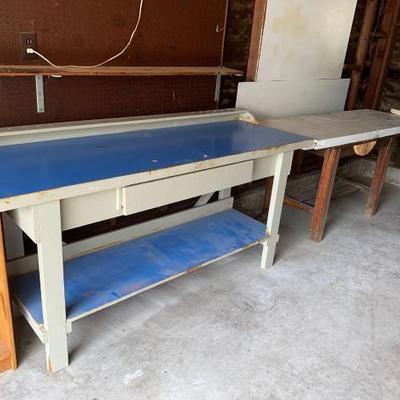 #12648 • 2 Wooden Workbenches