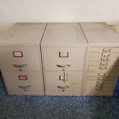 #2906 • 3 File Cabinets