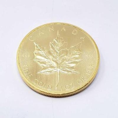 #120 â€¢ 1 Oz Canadian Maple Leaf .9999 Gold Coin

