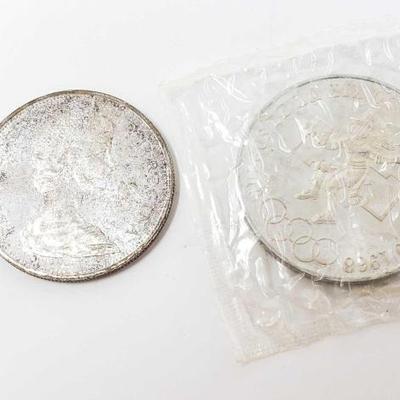 #308 â€¢ 1965 Canadian 80% Silver Dollar And 25 Pesos 72% Silver Coin

