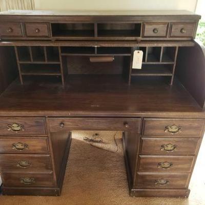 #12058 • Vintage Roll Top Desk