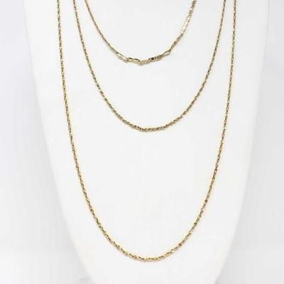 #718 â€¢ 3 25k GB Chain Necklaces, 17.4g
