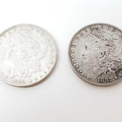 #214 â€¢ 1882-O And 1889 Morgan Silver Dollar
