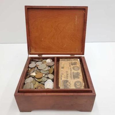 #587 • Jewlery Box and Foreign Currency