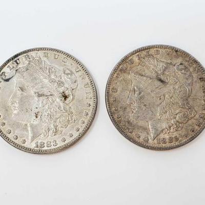 #601 â€¢ Philadelphia Mint 1885, and 1883 Morgan Silver Dollars
