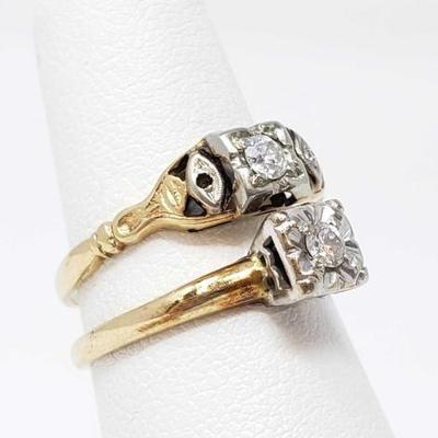 #670 â€¢ 2 14k Gold Rings With Diamonds, 3.4g
