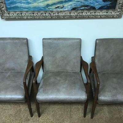 #2516 â€¢ Three Gold Desk & Safe Co. Chairs
