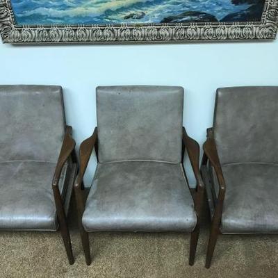 #2516 • Three Gold Desk & Safe Co. Chairs