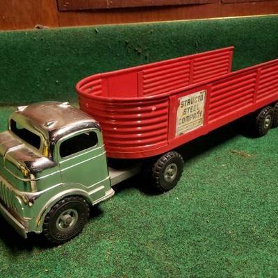 #8578 â€¢ Vintage Structo Truck and Trailer, Structo Steel Company Trailer
