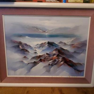 #13528 • Large Framed Canvas Painting
