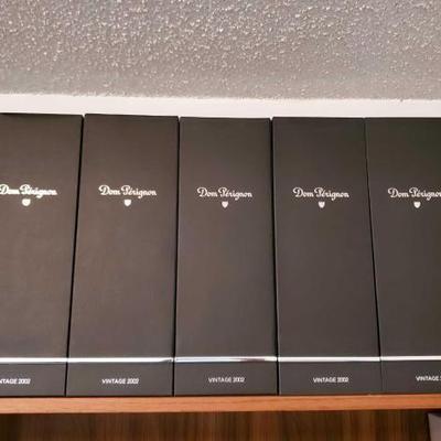 #8630 â€¢ 5 Empty Dom PÃ©rignon Wine Boxes
