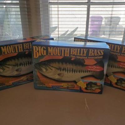 #8646 â€¢ 3 Brand New In Box, Big Mouth Billy Bass Singing Sensation
