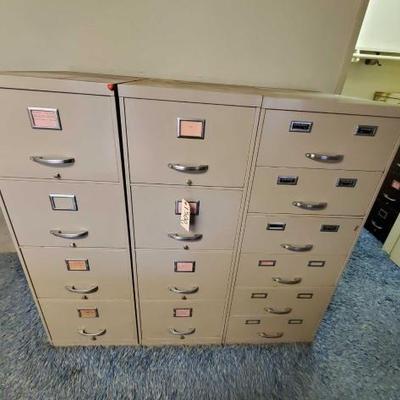 #2912 • 3 File Cabinets