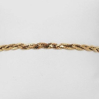 #682 â€¢ 14k Gold Braided Bracelet, 3.2g
