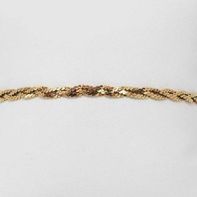 #682 • 14k Gold Braided Bracelet, 3.2g