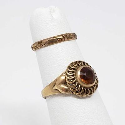 #713 • 10k Gold Ring And Toe Ring, 2.6g