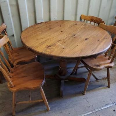#8500 â€¢ Wooden Table With 4 Wooden Chairs
