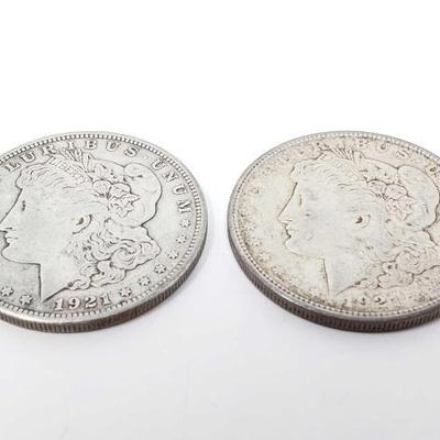#180 â€¢ 2 1921-S Morgan Silver Dollars
