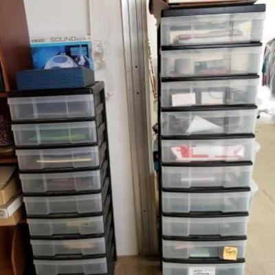 #10020 • 2 Organizer Drawers With Office Supplies, And Sound machine