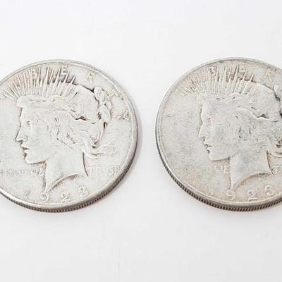 #230 â€¢ 2 1923-S Silver Peace Dollars
