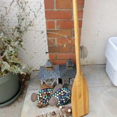 #10548 â€¢ 2 Outside Lanterns, 2 Wooden Oars, 2 Windchimes, and More!
