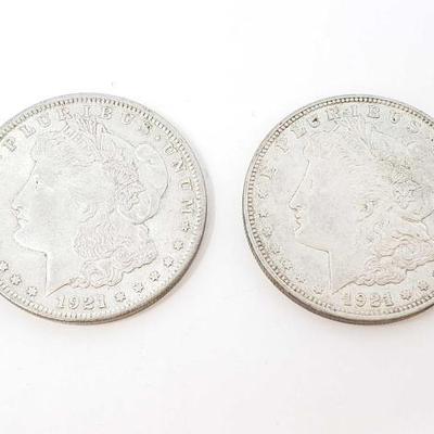 #200 â€¢ 2 1921 Morgan Silver Dollars
