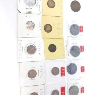 #358 â€¢ 1896-1908 Indian Head Pennies, 5 Braided Hair Liberty Head Large Cent, And More
