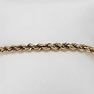 #710 â€¢ 10k Gold Rope Bracelet, 2g
