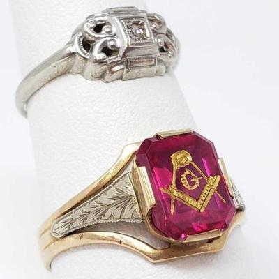 #714 â€¢ 2 10k Gold Rings, 5g
