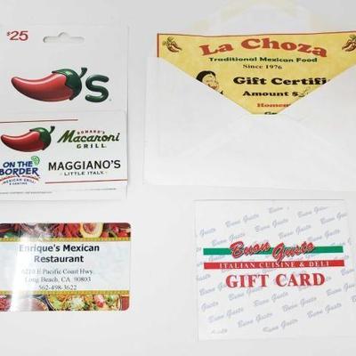 #802 â€¢ 4 Gift Cards
