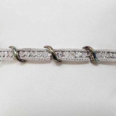 #721 â€¢ Sterling Silver Diamond Bracelet, 14.3g
