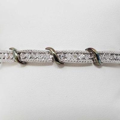 #721 • Sterling Silver Diamond Bracelet, 14.3g