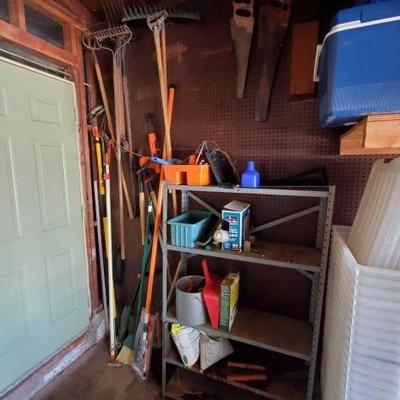 #2932 • New Fiskars 15" WoodZig, One Metal Shelf, Asorted Yard Tools and More