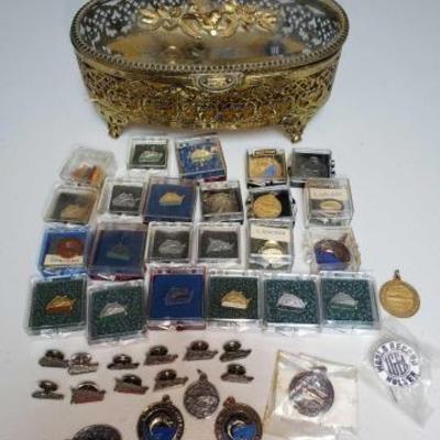 #2352 • Long Beach Yacht Club Anglers Pins, So Cal Tuna Club Pins, and More