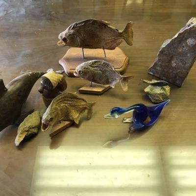 #2266 â€¢ Piranha Taxidermy and wooden decorative Pieces
