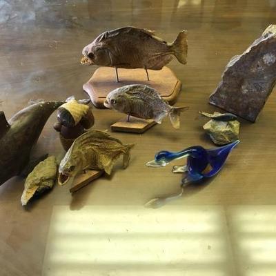 #2266 • Piranha Taxidermy and wooden decorative Pieces