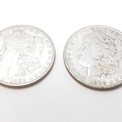 #172 â€¢ 2 1898 Morgan Silver Dollars

