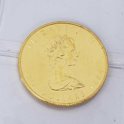 #526 â€¢ .999 1984 Gold Elizabeth ll Canada Maple Leaf Coin, 1oz
