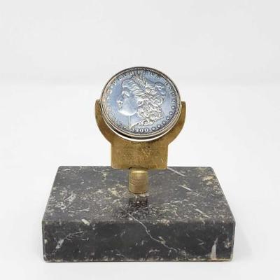 #584 • "Decisions Decisions Decisions" Coin Flipper W/ 1900 Morgan Silver Dollar