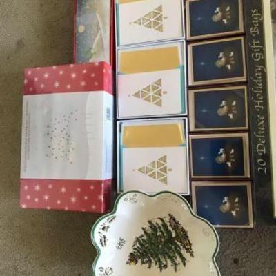 #2078 â€¢ Holiday Cards and Bowl
