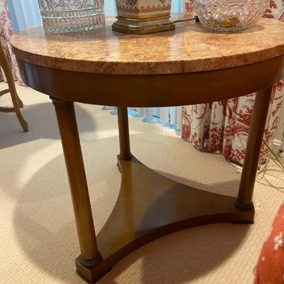 Pair of marble top Biedermeier style tables